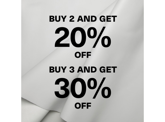 BUY 2 AND GET 20% OFF. BUY 3 AND GET 30% OFF