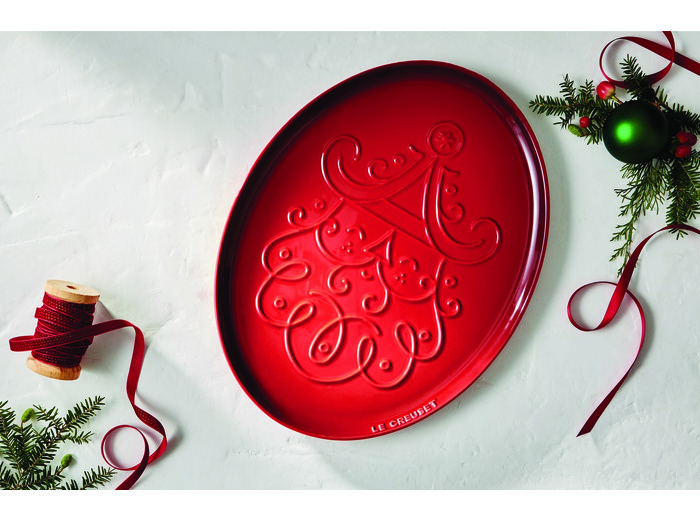 Stoneware Oval Santa Platter