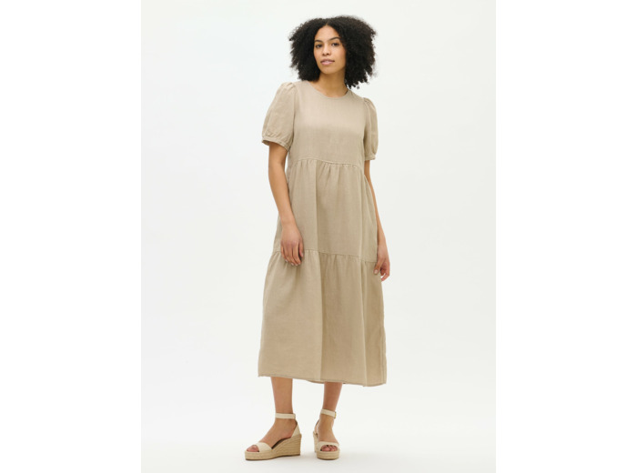 SARASTUS pitkä pellavamekko - beige