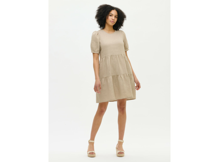 SARASTUS lyhyt pellavamekko - beige