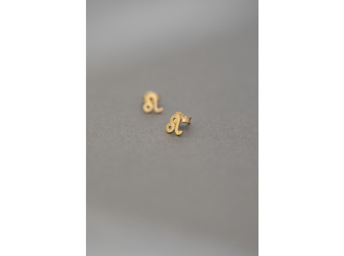 ZODIAC STUD EARRINGS LEO GOLD