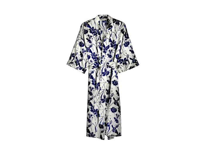 BMuir, Ana-silkkitakki, S-L, blue florals