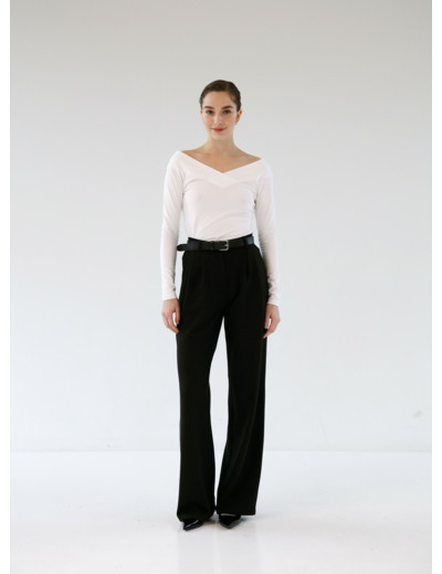 CROSS NECKLINE TOP WHITE