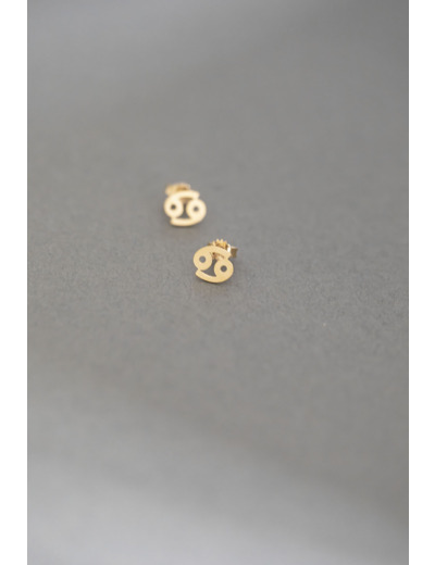 ZODIAC STUD EARRINGS CANCER GOLD