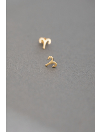 ZODIAC STUD EARRINGS ARIES GOLD