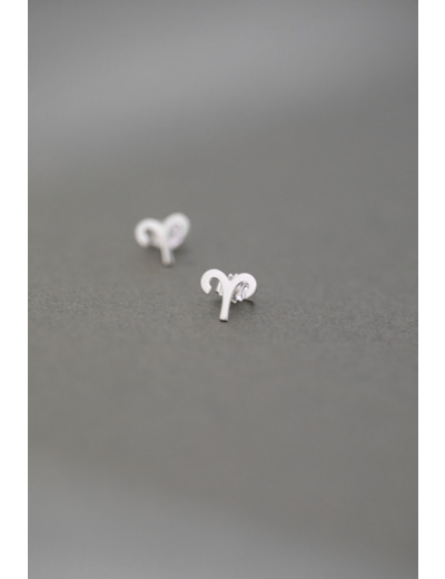 ZODIAC STUD EARRINGS ARIES SILVER
