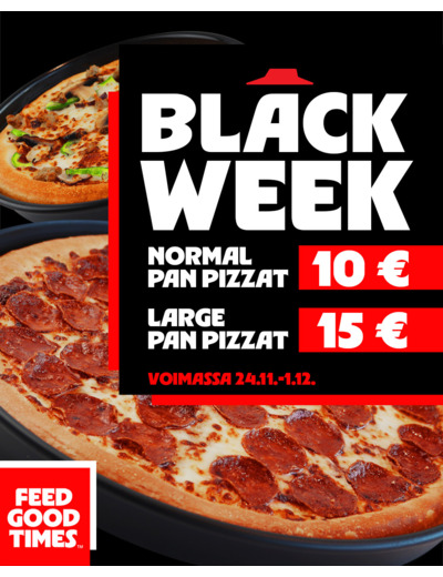 Pannupizzat nyt Black Week hintaan!