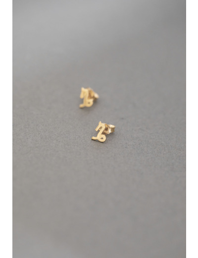 ZODIAC STUD EARRINGS CAPRICORN GOLD