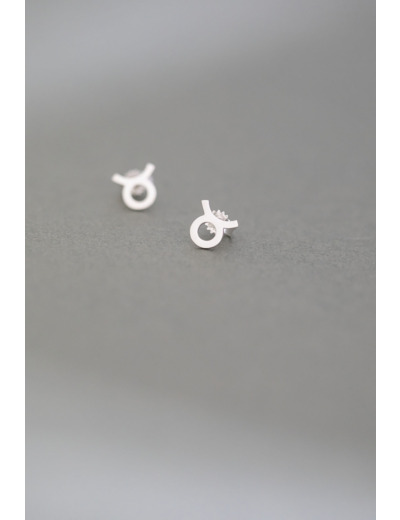 ZODIAC STUD EARRINGS TAURUS SILVER