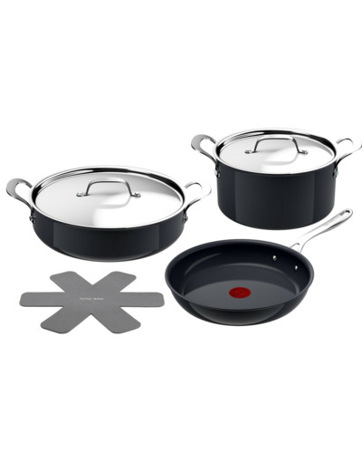 Jamie Oliver Enjoy Set 5 pcs. (FP 28 cm, All-in-One 30 cm, Stewpot 24 cm, 2 lids, 1 protector)