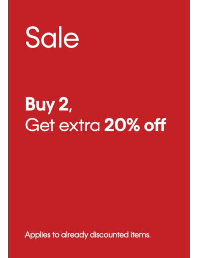 Sale: Extra 20% off on all sale items
