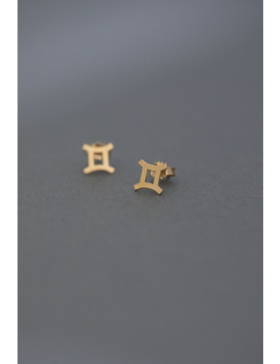 ZODIAC STUD EARRINGS GEMINI GOLD