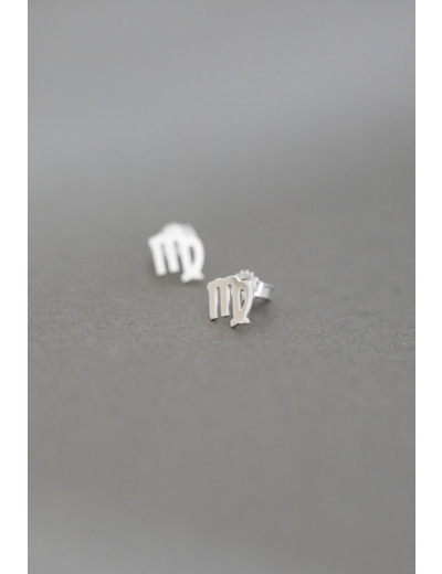 ZODIAC STUD EARRINGS VIRGO SILVER
