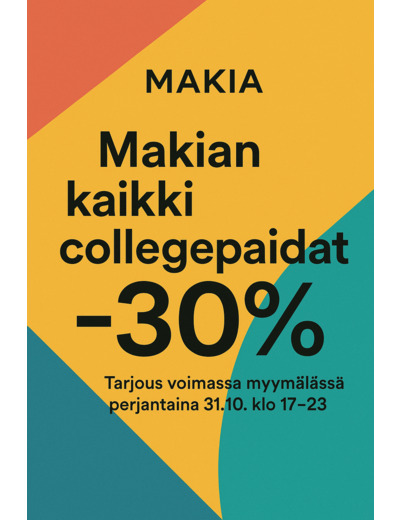 Kaikki Makian collegepaidat -30% outlethinnasta