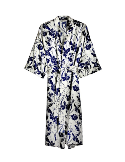 BMuir, Ana-silkkitakki, S-L, blue florals